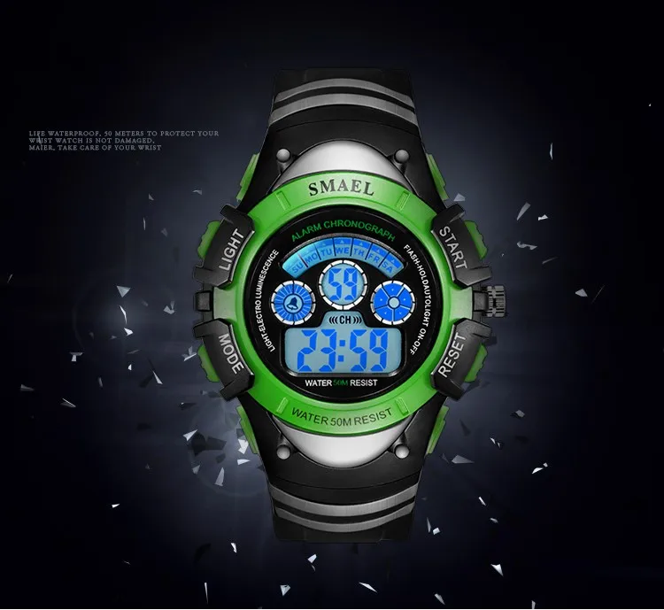 SMAEL модные детские часы Лидер продаж цифровой кварц многоцелевой сопротивление студенческие спортивные детские часы для девочек и