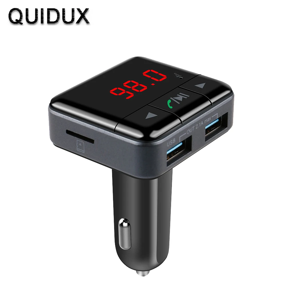 Car Bluetooth Handsfree Car Kit MP3 Audio Player FM Transmitter with Dual USB Car Charger Cigarette Lighter AUX SD slot