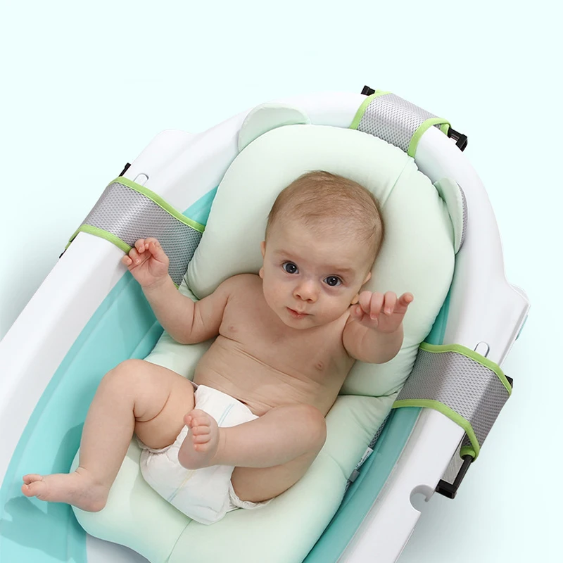 Best Baby Shower Portable Air Cushion Bed Babies Infant Baby Bath Pad Non Slip Bathtub Mat NewBorn Safety Security Bath Seat Support