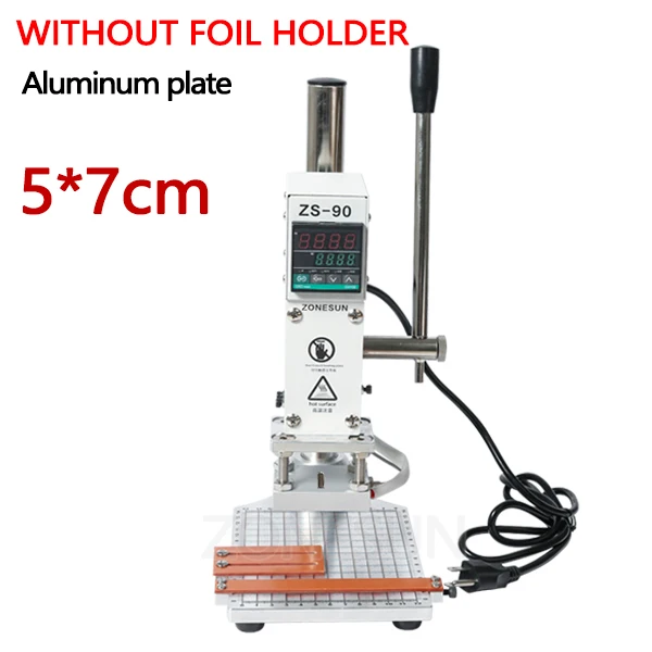 5x7 without holder1 ZONESUN ZS-90, новая машина для горячего тиснения фольгой, ручная Бронзирующая машина для ПВХ карты, кожи, бумаги, тиснения, штамповки - Цвет: 5x7 without holder1