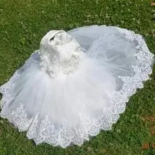 DHL; ; 5 платьев для девочек; детское платье; праздничное платье принцессы для маленьких девочек; свадебное платье для дня рождения с большим бантом; белое длинное платье со шлейфом