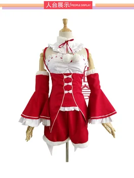 

[STOCK]2017 Anime Re:Life in a different world from zero Ram Christmas Uniform Cosplay Costume For Christmas Free Shipping New.