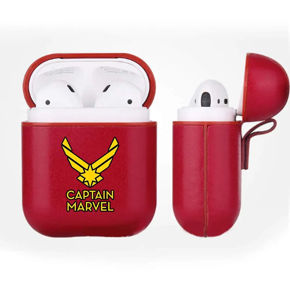 Марвел Капитан PU Airpods чехол Bluetooth беспроводная гарнитура защитный для Apple Чехлы