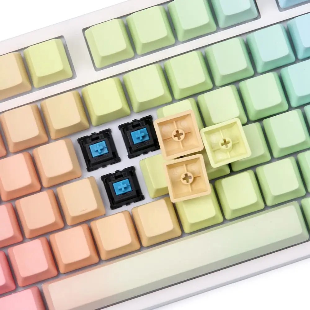 Пустые pbt колпачки для ключей толстые 1976 oem профиль радужные распространяется wried