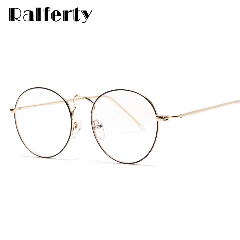 

Ralferty Round Glasses Frame Transparent Eyeglasses Clear Glasses Myopia Optical 2019 Points Zero Spectacle Frame Eyewear W3313