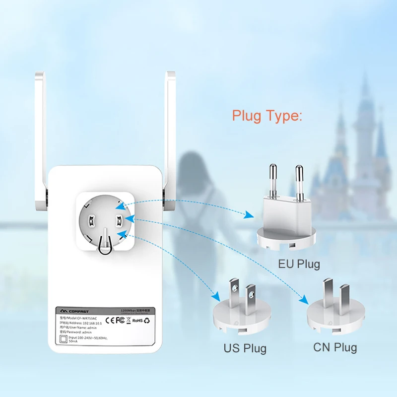 Беспроводной ретранслятор/точка доступа COMFAST AC1200 двухдиапазонный Wi Fi