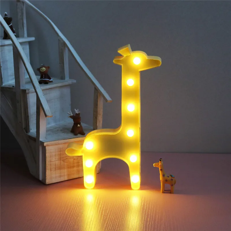 

DELICORE Original Giraffe Shaped Night Lamp with Marquee Letter Lights for Kids' Room Decor Wedding Party Wall Decoration