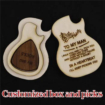 

Guitar Pick Holder Customized Wooden Plectrum Guitar 2.5mm Case Personalized Mediator Storage Box Bass Pack Jazz Dropshipping