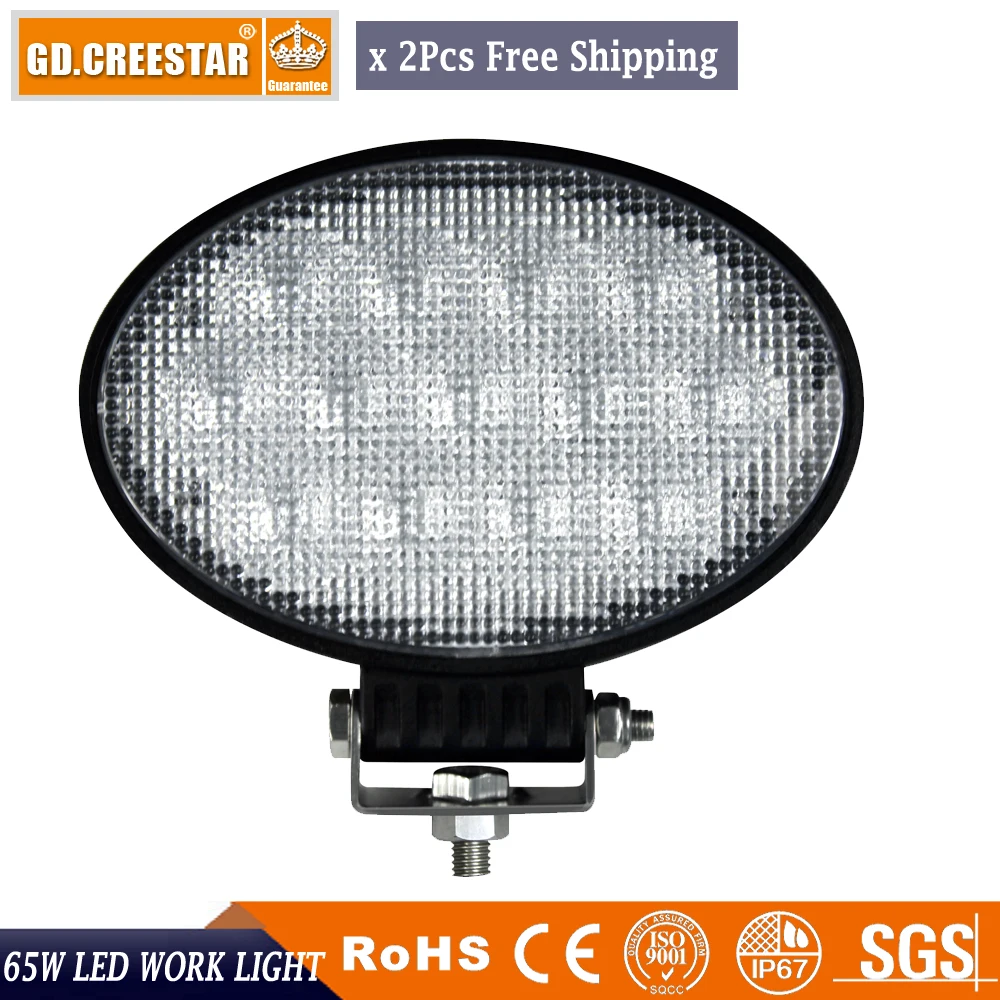 Pair 15leds 65W Led Driving light Oval 12V 24V led Truck Light 65W