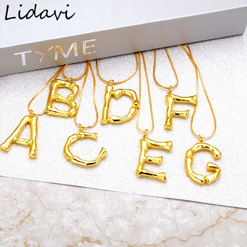 

Lidavi 2018 Hot Sale Letter Necklace Punk Metal Necklace For Women Golden A-Z 26 Initial Collar Jewelry Gift Necklace Bijoux New