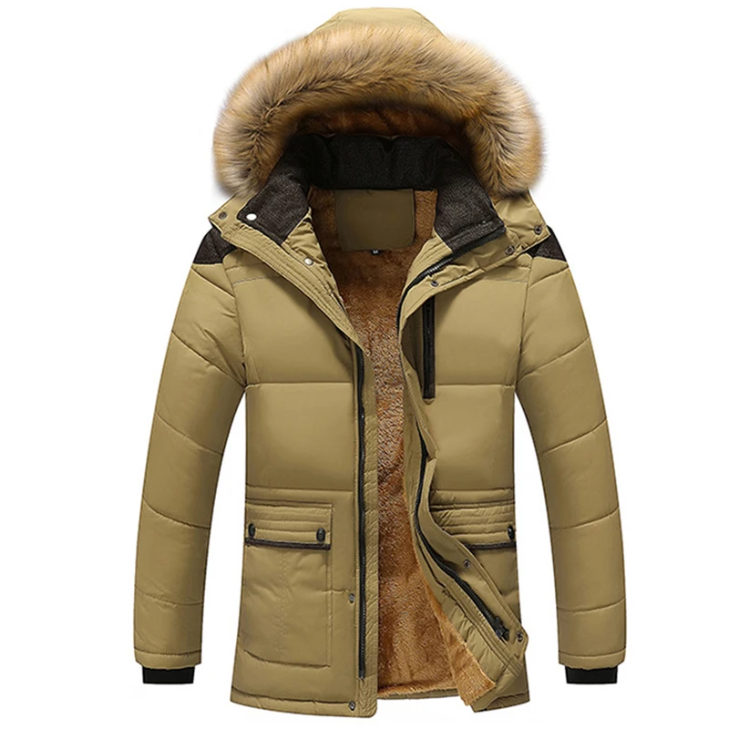 Kopen Mannen Dikke Warme Jas Parka Mannelijke Muti Kleur Patchwork Hooded Stand Kraag Jassen Zakken Casual Jas Mannen Uitloper Plus Size 5xl