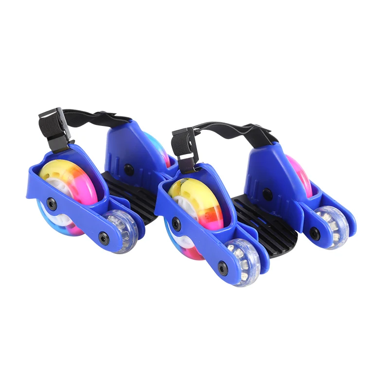 Дети мигающие обувь для роликов, скейтборда светодиодный маленькие ролики на пятку флэш колеса каблук роликовые коньки спортивный ролик обувь для коньков - Цвет: Black Colorful