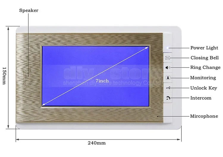 Diysecur 7 "проводной видео Дверные звонки домофон безопасности дома 700TVL Камера модные Мониторы