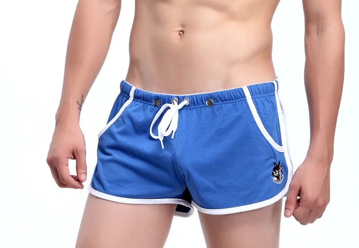 Летние мужские s брендовые WJ спортивные для бега шорты для похудения хлопковые мужские повседневные шорты для спортзала мужские домашние брюки тренировки - Цвет: Синий