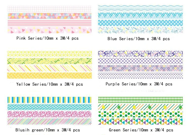 72 шт./лот мини серии Красочные изоляционная лента 10 мм конфеты цвет Васи ленты канцелярские наклейка дневник альбом поставки (tt-2995)
