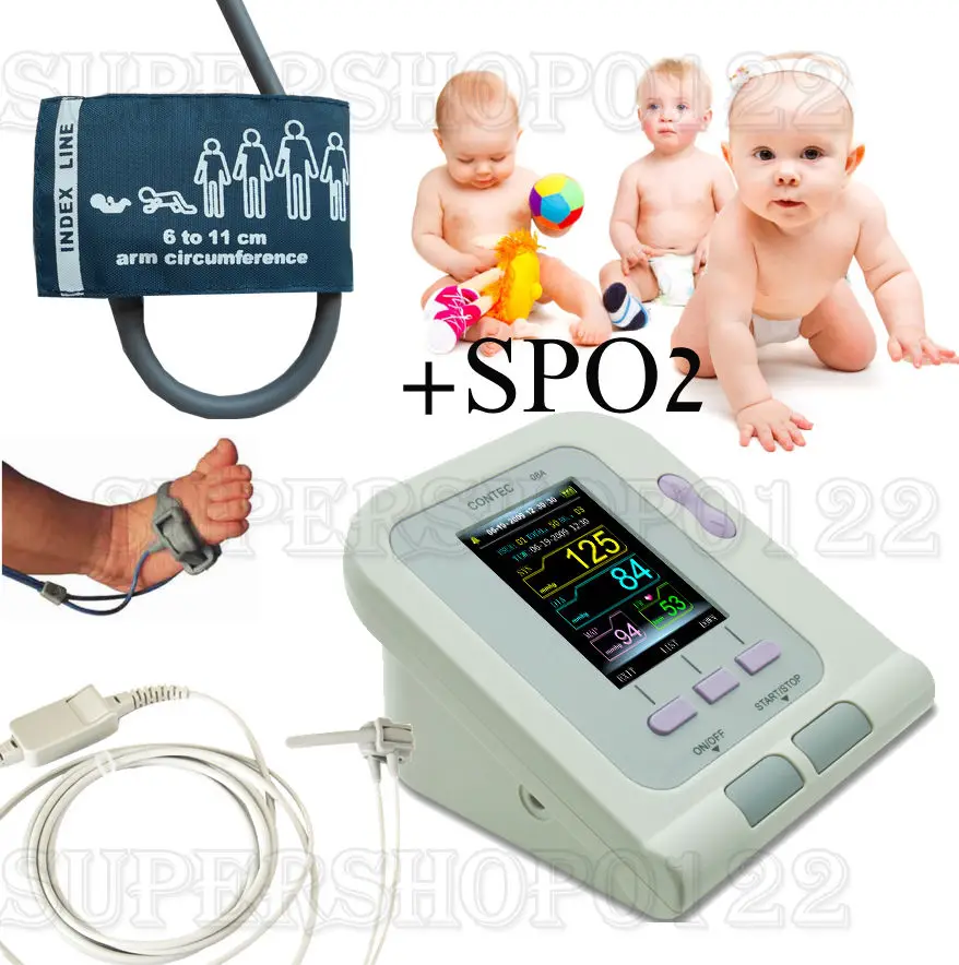 

Digital Blood Pressure Monitor CONTEC08A SPO2 PR PC Software USA Neonate Infant