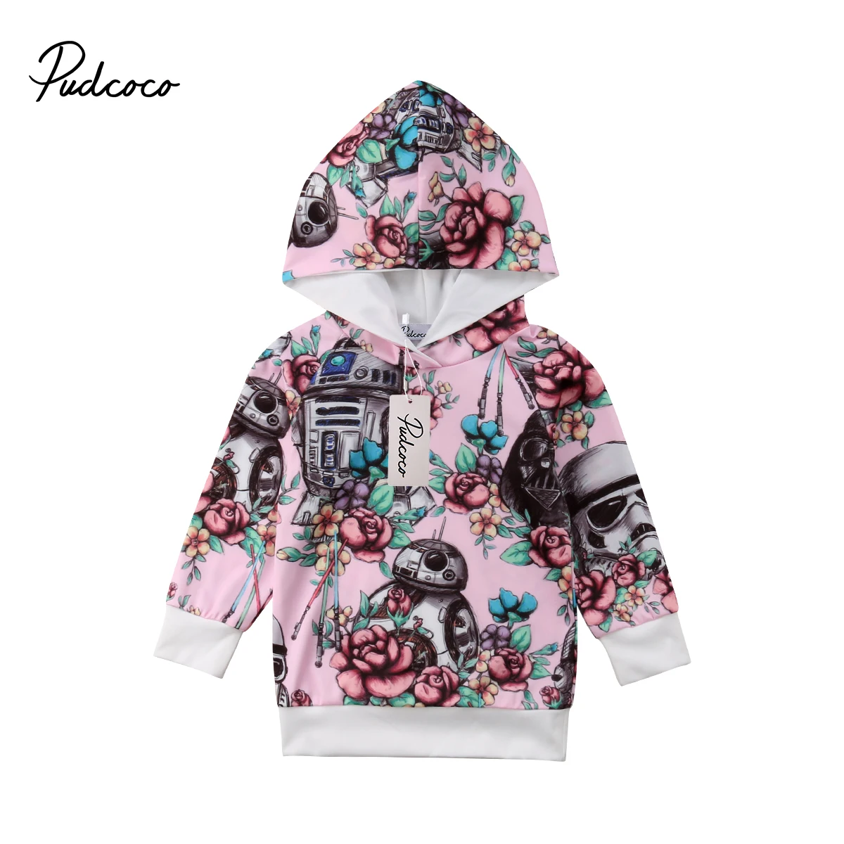 Infant Kid Baby Girl Boy Floral Sweatshirt Hooded Hoodie Outwear Autumn New Arrival Pulloverin