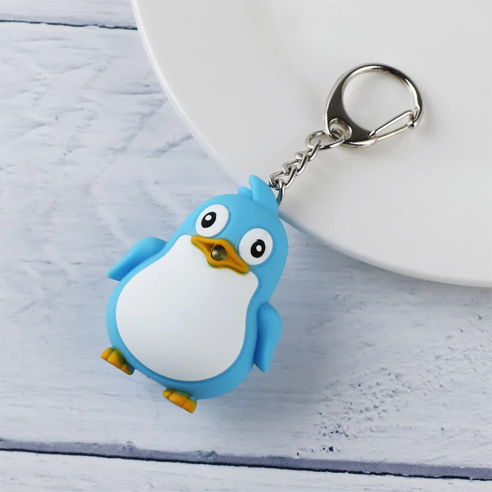 Lovely Penguin Shape LED Toys with Sound Mini Torch Flashlight Kids Toy Gift