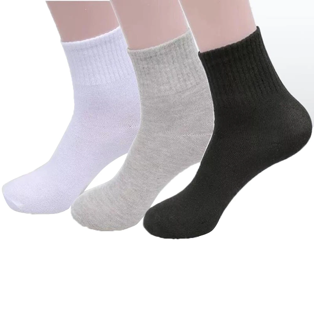 5 Pairs/pack Men Breathable Sports Cotton Socks Comfort Solid Color ...