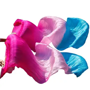 

100% Silk Belly Dance Fan Veils Women Cheap Chinese Silk Stage Performance Props