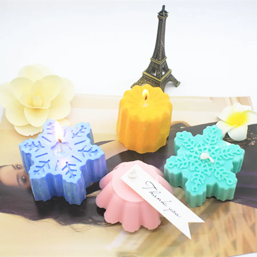Connected Silicone Molds for Candle making Jelly Cake Soap DIY 3d Flowers snowflakes Mold