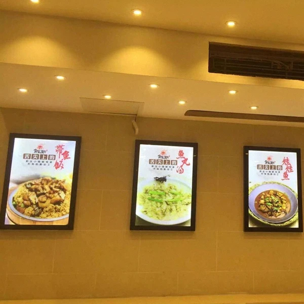 restaurant indoor wall mounted ultra slim led menu board signs
