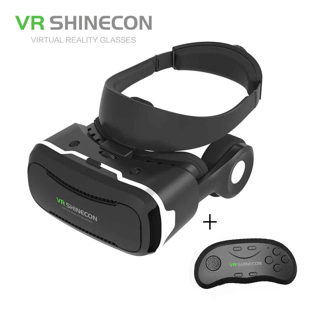 Shinecon VR 4,0 Pro виртуальной реальности очки для снаряжения картонные 3D очки vr шлем гарнитура для 4,7-6,0 дюймов смартфон+ геймпад - Цвет: With 050 Controller