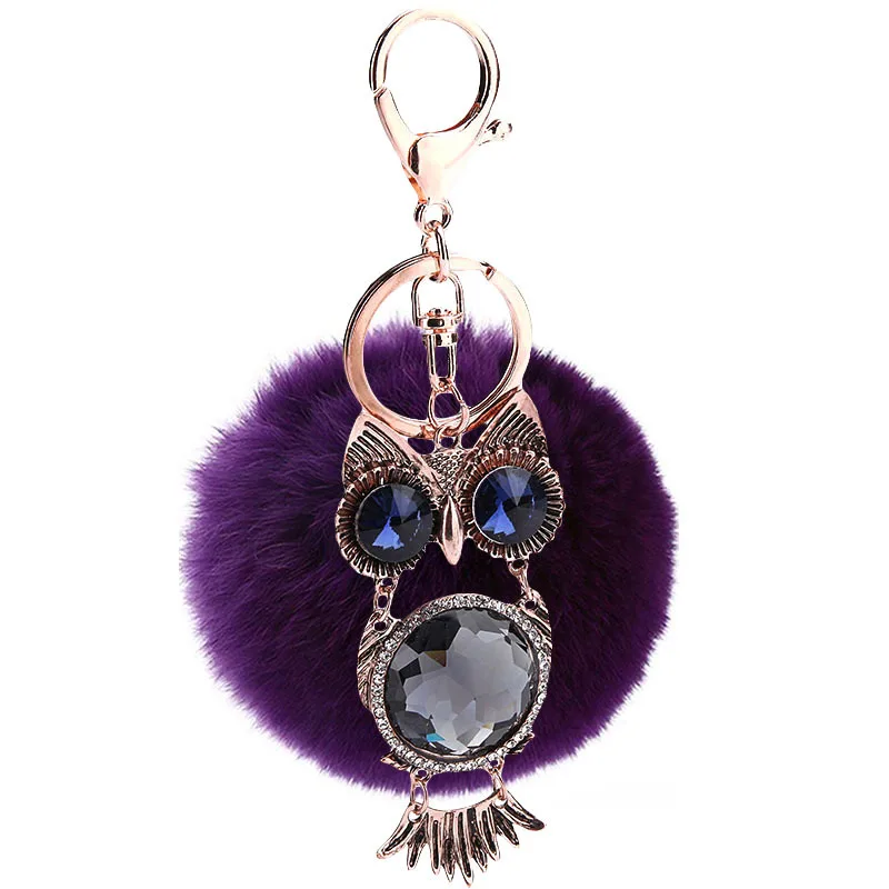 Fashion Lovely Lady Hang Bag Keychain Owl Car Metal Keychain Creative