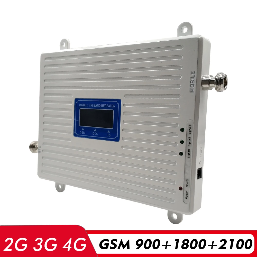 Трехдиапазонный ретранслятор GSM 900 + DCS/LTE 1800 WCDMA 2100 Mobiel усилитель сигнала 2G 3G 4G