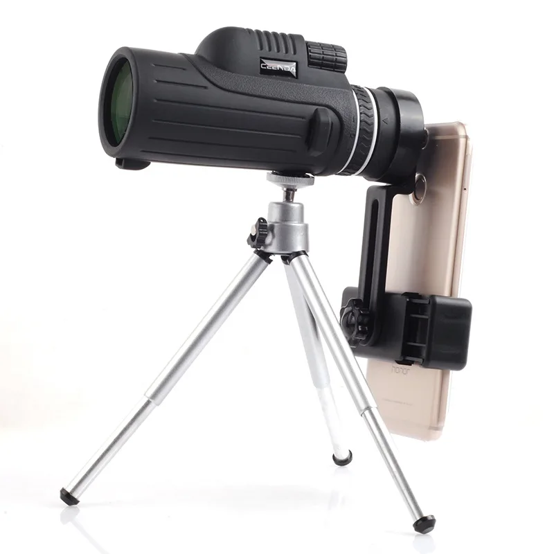 40X60 Монокуляр Оптика зум телескоп HD ночного видения прицел с держателем телефона штатив водонепроницаемый охота Turizm Opera Spyglass - Цвет: Model B with Tripod