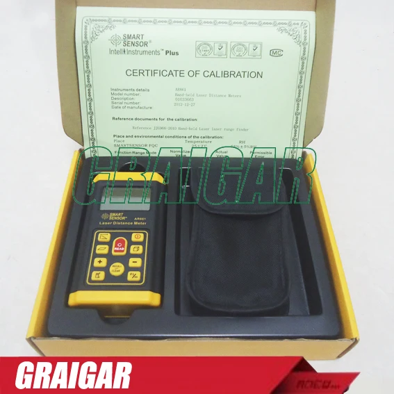 

Free shipping AR861 smart sensor Laser Distance Meter Range Finder 0.3-60m Measure