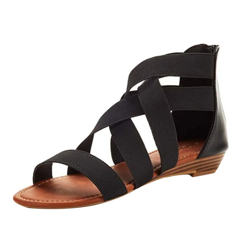 

Laamei Fashion Summer Hot Rome Sandals Women 2019 Shoes Woman Beach Sandal Ladies Open Toe Flat Low Heels Casual Female Shoes