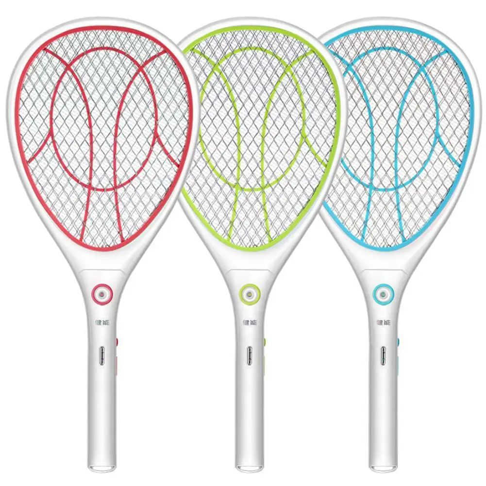

Triple-Layer Safety Mesh Rechargeable Electric Fly Swatter For Mosquito Flies Killer Pest Control USB Charging Bug Zapper Racket