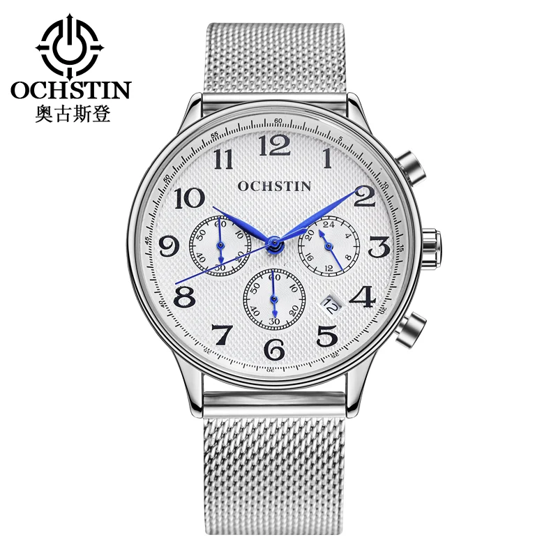 

OCHSTIN Men's Watches Luxury Business Quartz Watches Waterproof Stainless Steel Auto Date Chronograph Wristwatches Relojes 050D
