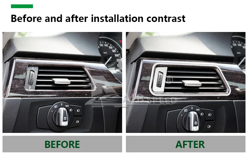 Airspeed AluminiumAlloy Interior Central Air Conditioner Outlet Frame Sticker for BMW E90 E92 E93 2005-2012 3 Series Accessories (10)