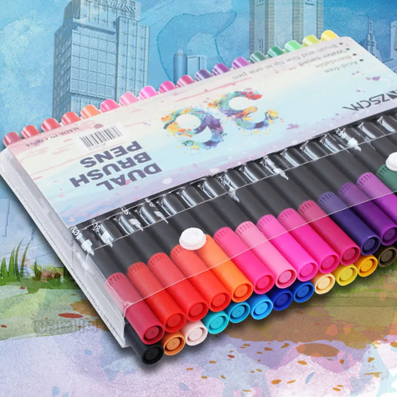 60 цветов маркеры щеток Набор мягкие фломастеры для рисования ручка для эскиза рисования двойная головка маркеры копия