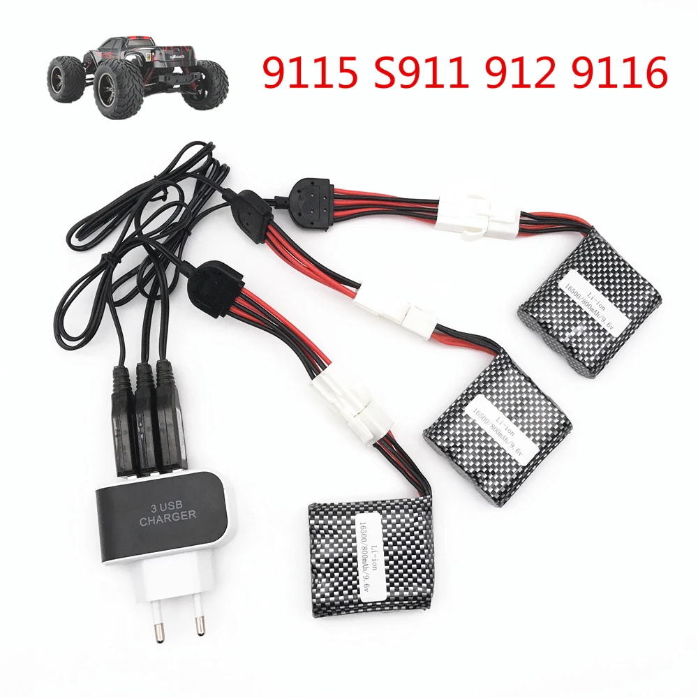 

New Version S911 RC car 9.6v 800mAh 15C EL-6P SM-6P EL-2P Li-ion Battery S911 S912 9115 9120 RC Monster RC Truck Parts