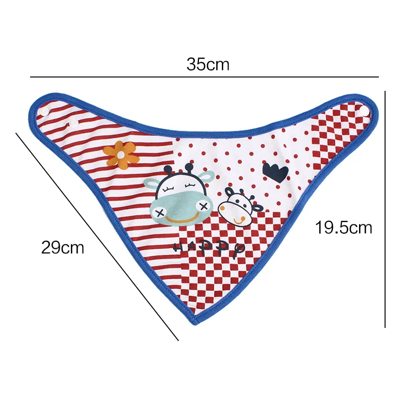 4PCS Baby Bibs Set Happy Cow Baby Bandana Drool Bibs Cartoon Pattern Saliva Towel Baby Bibs Cotton Both Sides Newborn Burp Cloth (8)