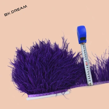 

5meters10meters beautiful10-15cm width purple ostrich feather trim skirt DIY costume wedding needlework feathers for crafts