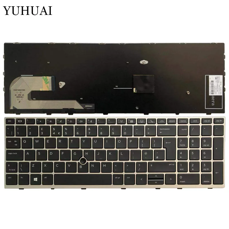 

New UK Laptop keyboard For HP EliteBook 850 G5 silver frame with Pointing stick keyboard