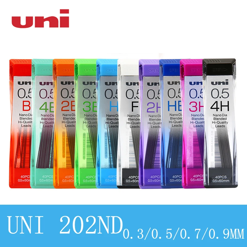 

1pcs UNI Lead 0.3/0.5/0.7/0.9-202ND Nano Diamond Extra Hard Automatic Pencil Refills Pencil Lead Black Lead HB2B/2H/3B/4B