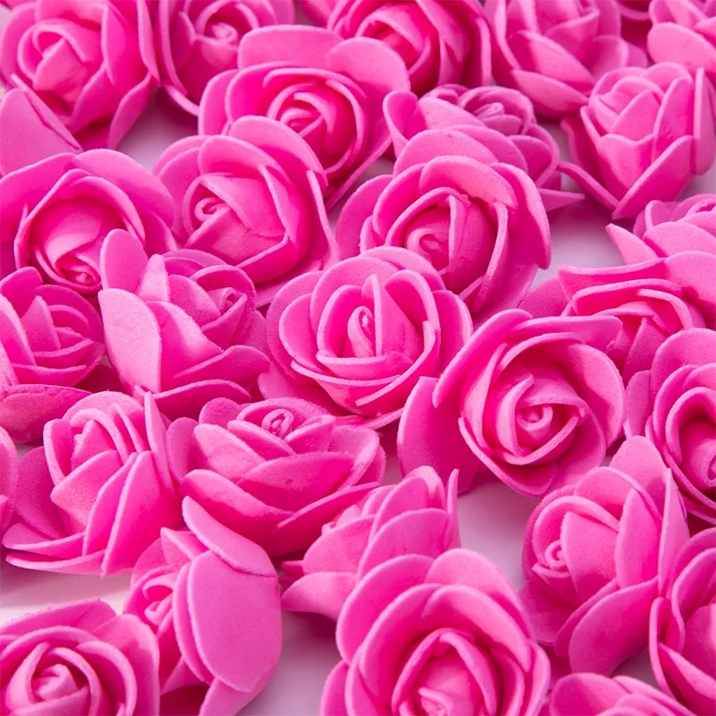 rose red 50 шт 3,5 см ПЭ пена искусственный цветок головка розы Искусственные цветы Дешевые Свадебные украшения для скрапбукинга Подарочная коробка diy ВЕНОК - Цвет: rose red