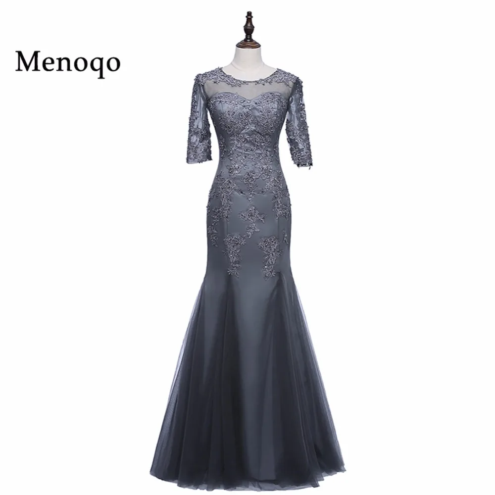 

Mother Of The Bride Dresses Mermaid Scoop Half Sleeves Appliques Long Brides Mother Dresses For Weddings Plus Size