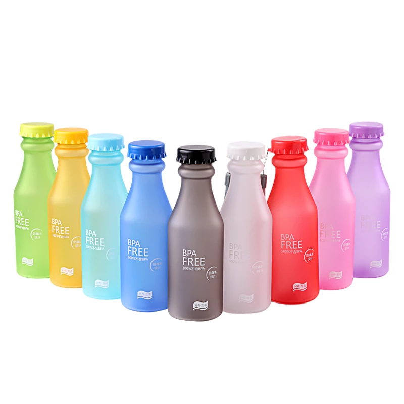 

Candy Color Indestructible Scrub Leakproof Plastic Kettle 550ml BPA Portable Water Bottle Travel Yoga Running Camping