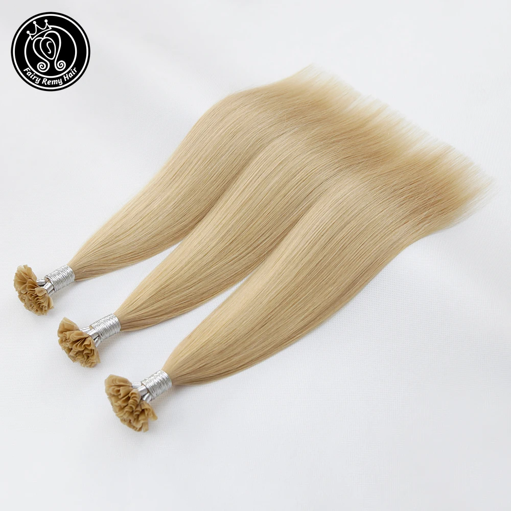 Фея Волосы Remy 0 8 г/локон 16 &quot18&quot с u образными клипсами для фиксации накладные