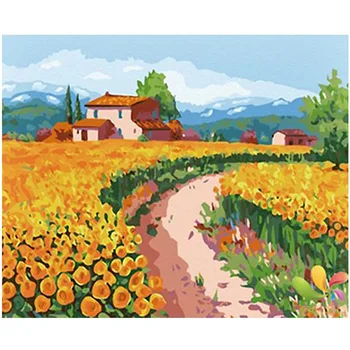 

WEEN Tulip flowers field-Painting By Numbers kit,Hand painted Paint By Number On Canvas,DIY Oil Canvas Painting,Wall Art Picture