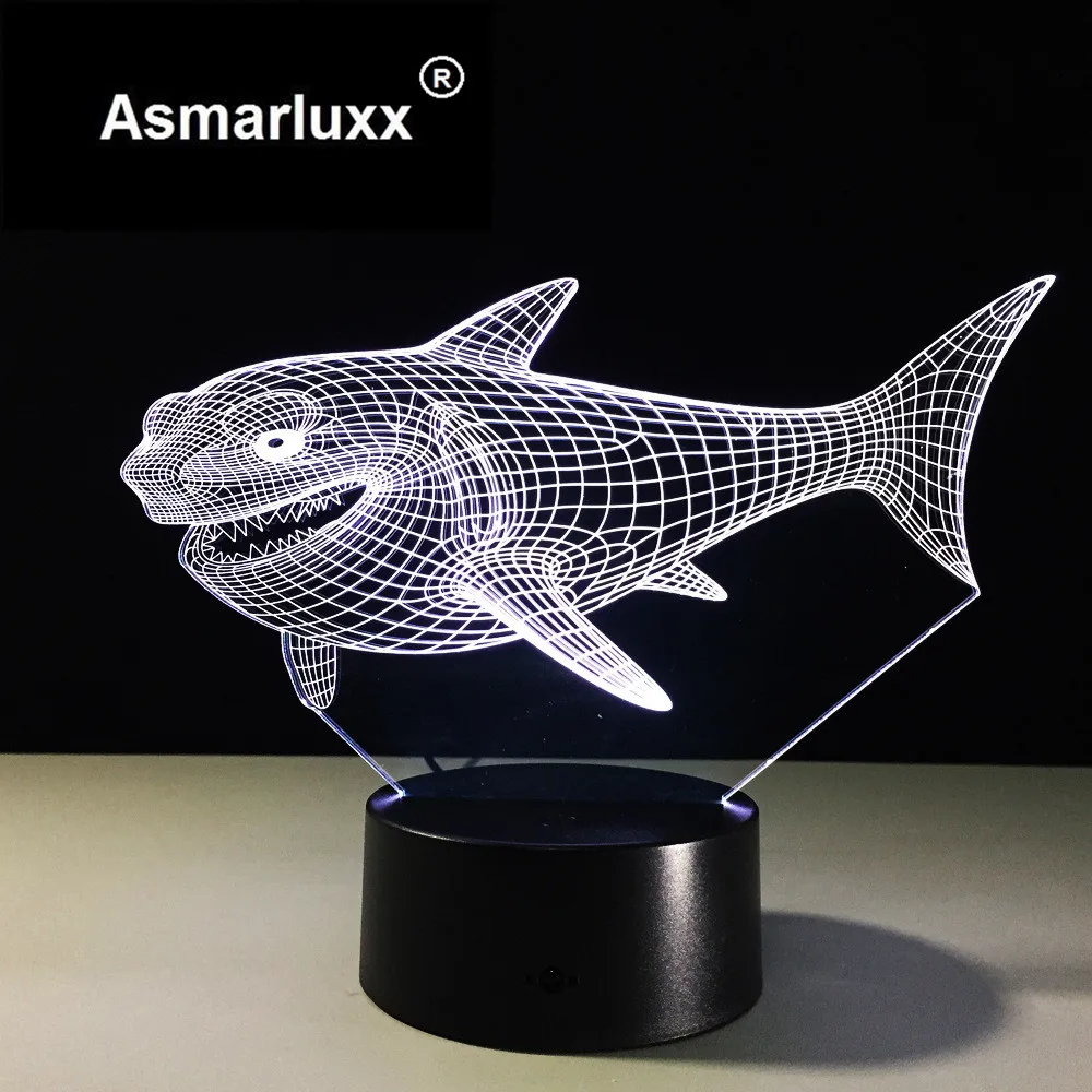 Asmarluxx Shark 3d led lamp0006