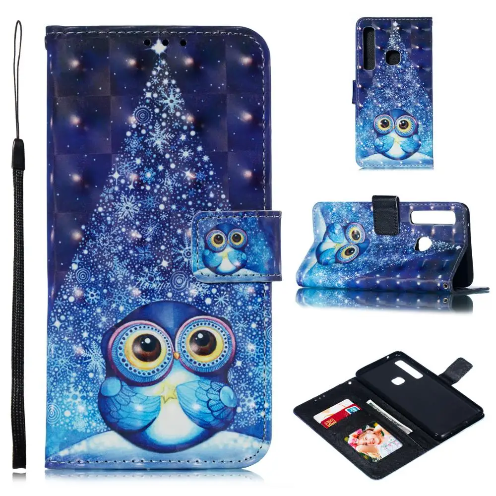 

for Samsung J4 J6 Plus J3 J5 2017 A9 2019 A5 A6 A7 A8 2018 Note 9 3D color painting overturned smart bracket mobile phone case