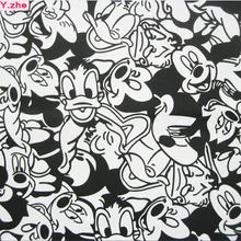 Красивая ткань с Микки Маусом, ширина 125 см, рисунок с милой уткой, хлопок, ткань стрейч, саржа, хлопок, ткань, сделай сам, шитье, детская одежда, штаны