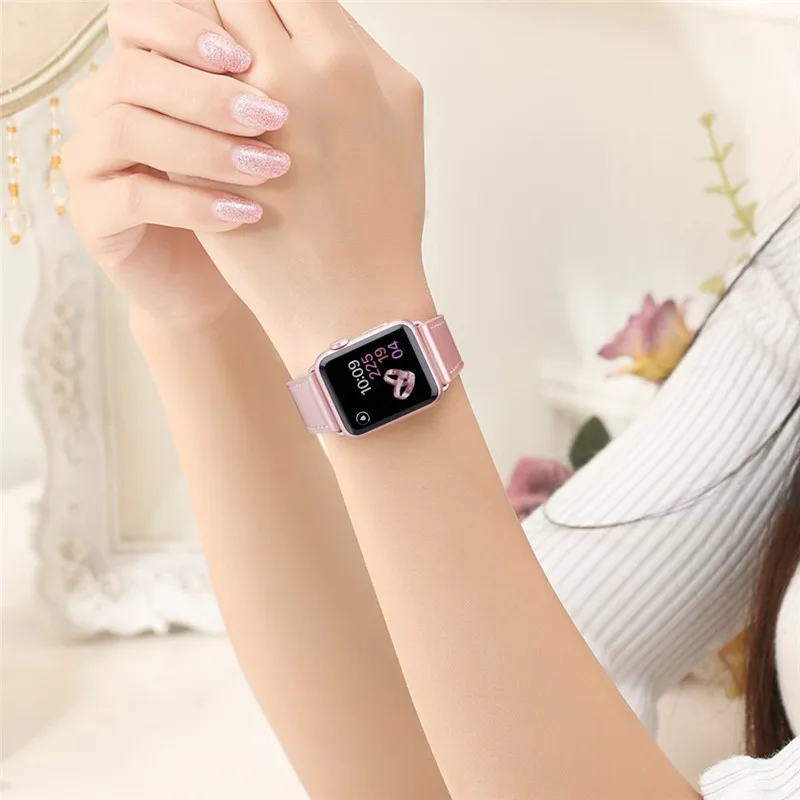 Ремешок из натуральной кожи для Apple Watch Band 38 мм 42 роскошный спортивный браслет iWatch